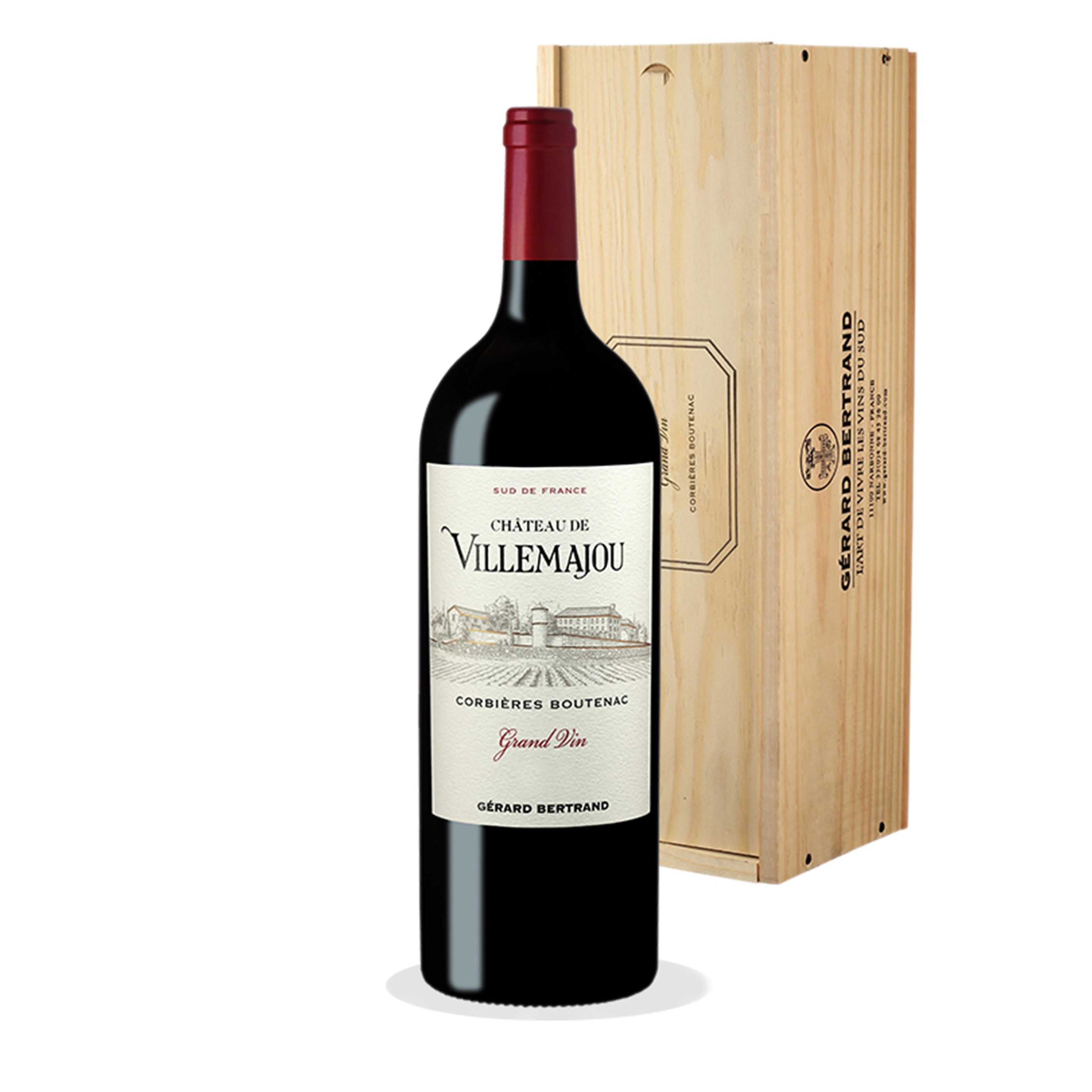 Château de Villemajou Grand Vin Rouge 2020 Magnum (1,5L) avec caisse en bois - Gérard Bertrand