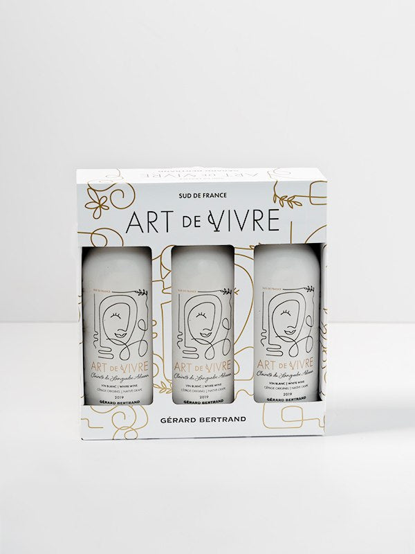 Art de Vivre blanc Clairette du Languedoc Adissan 75cl 2023 lot de 3 bouteilles et son coffret - Gérard Bertrand