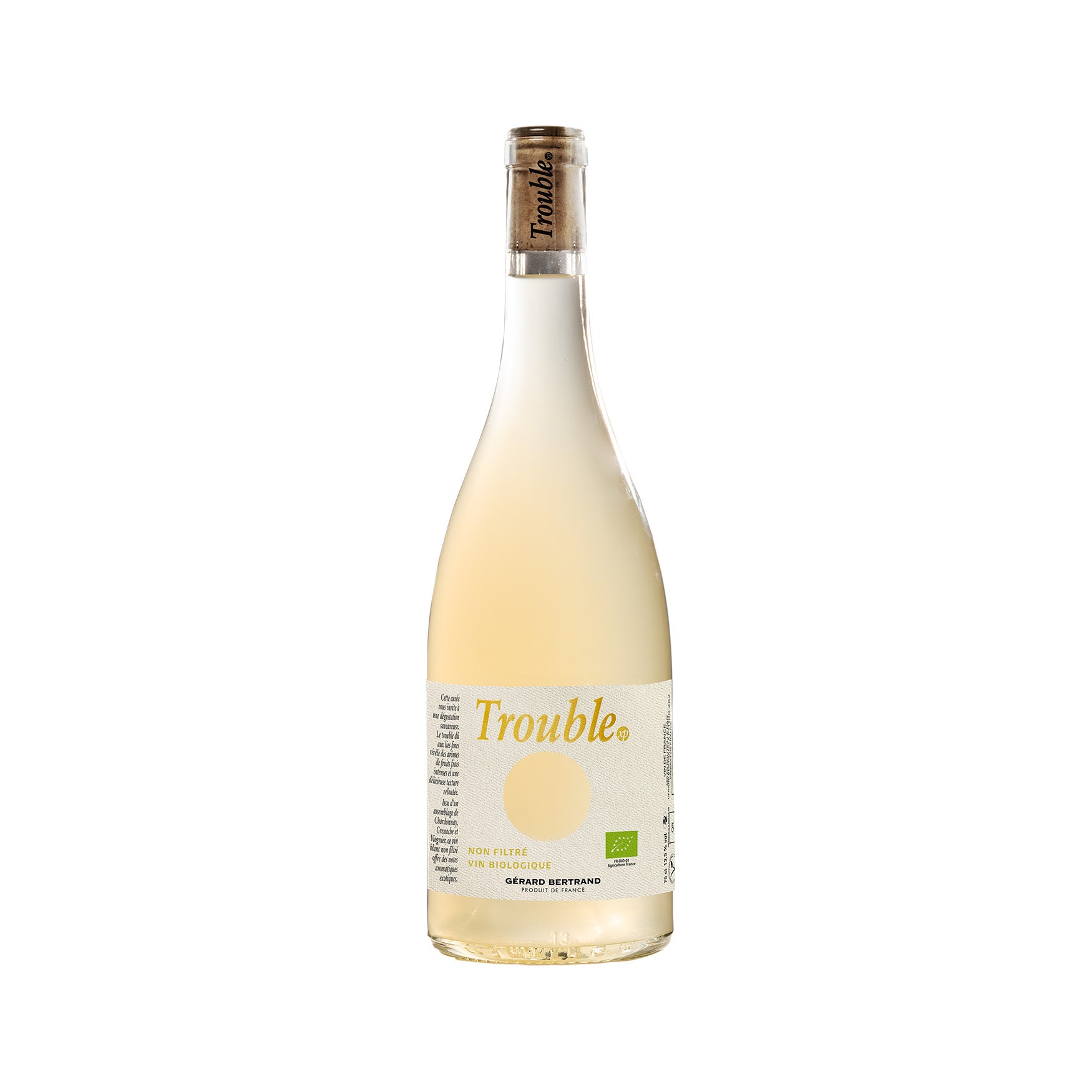 Trouble xp vin blanc bio Non Filtré 2024 75cl - Gérard Bertrand
