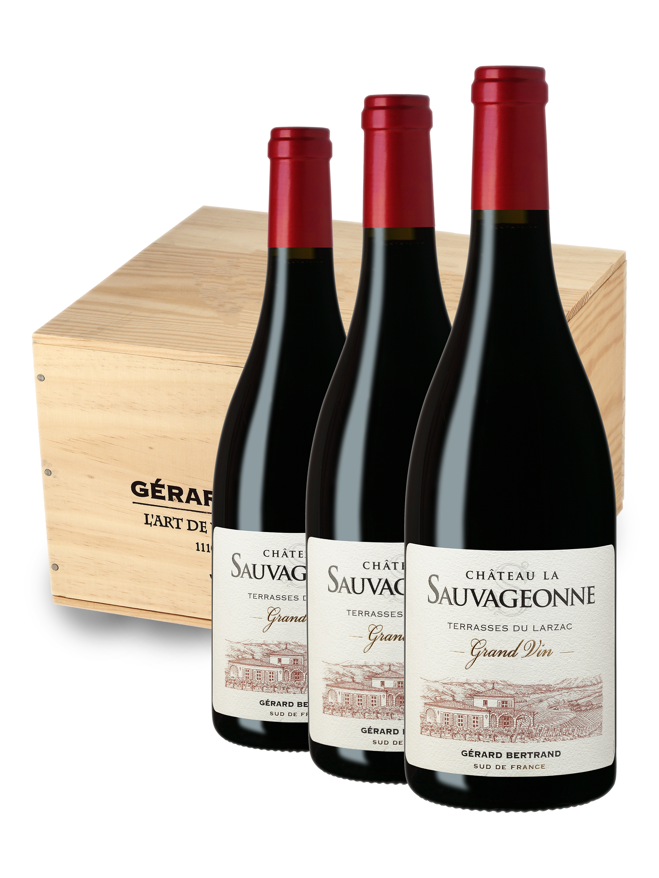 Château La Sauvageonne Grand Vin Rouge 2022 Caisse Bois 6 Bouteilles 75cl - Gérard Bertrand