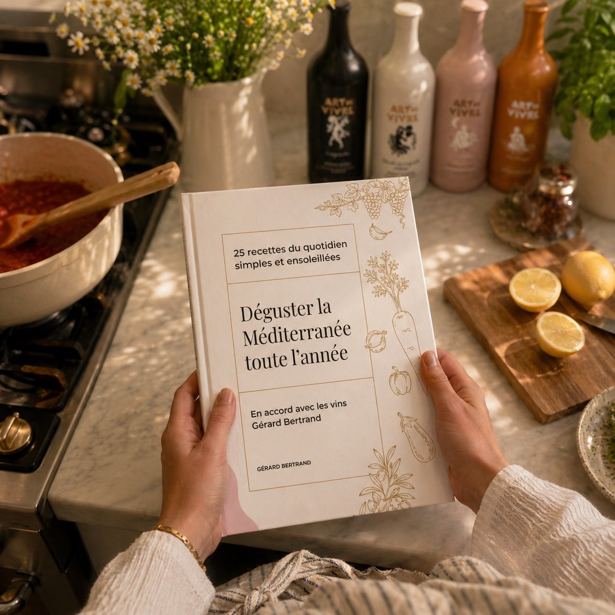 Coffret DIY Art de Vivre 4 couleurs et son livre de recettes méditerranéenes - Gérard Bertrand