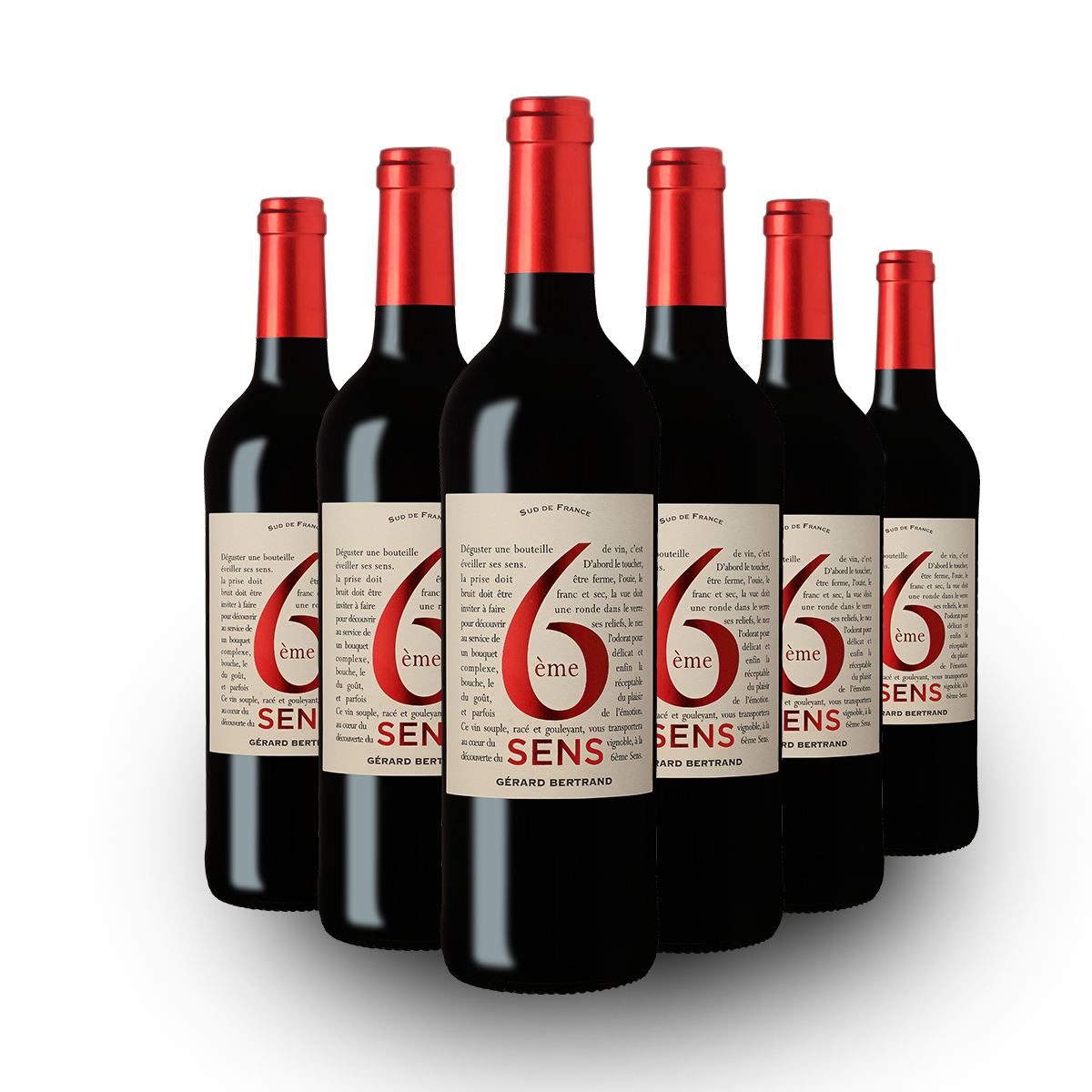 6ème sens vin rouge bio 2022 Lot 6 Bouteilles 75cl - Gérard Bertrand