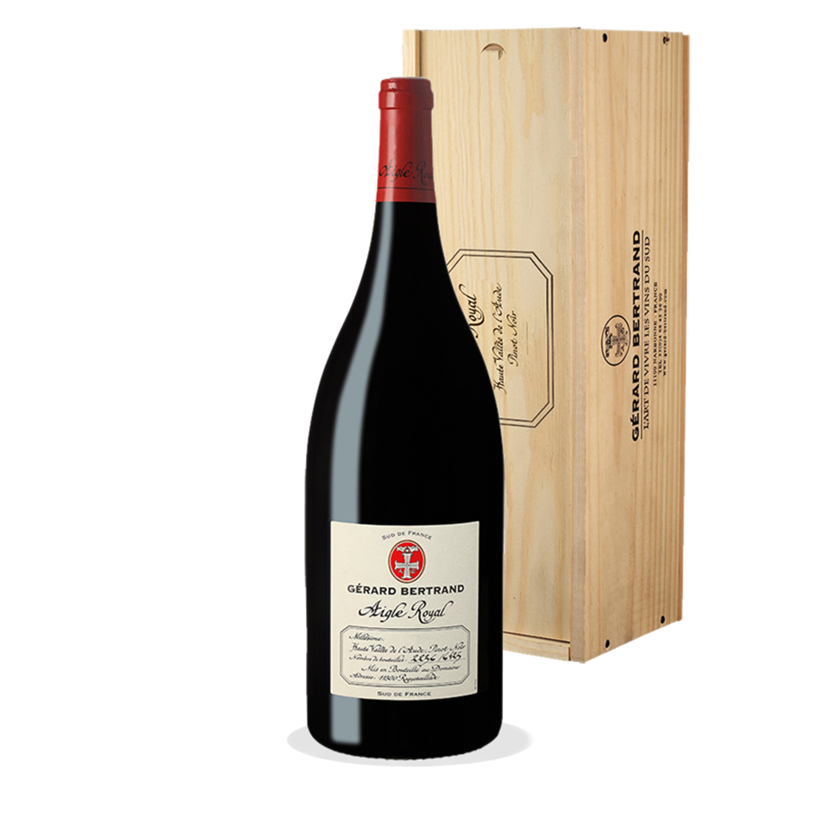 Aigle Royal Pinot Noir 2016 Jeroboam 300cl avec caisse bois - Gérard Bertrand