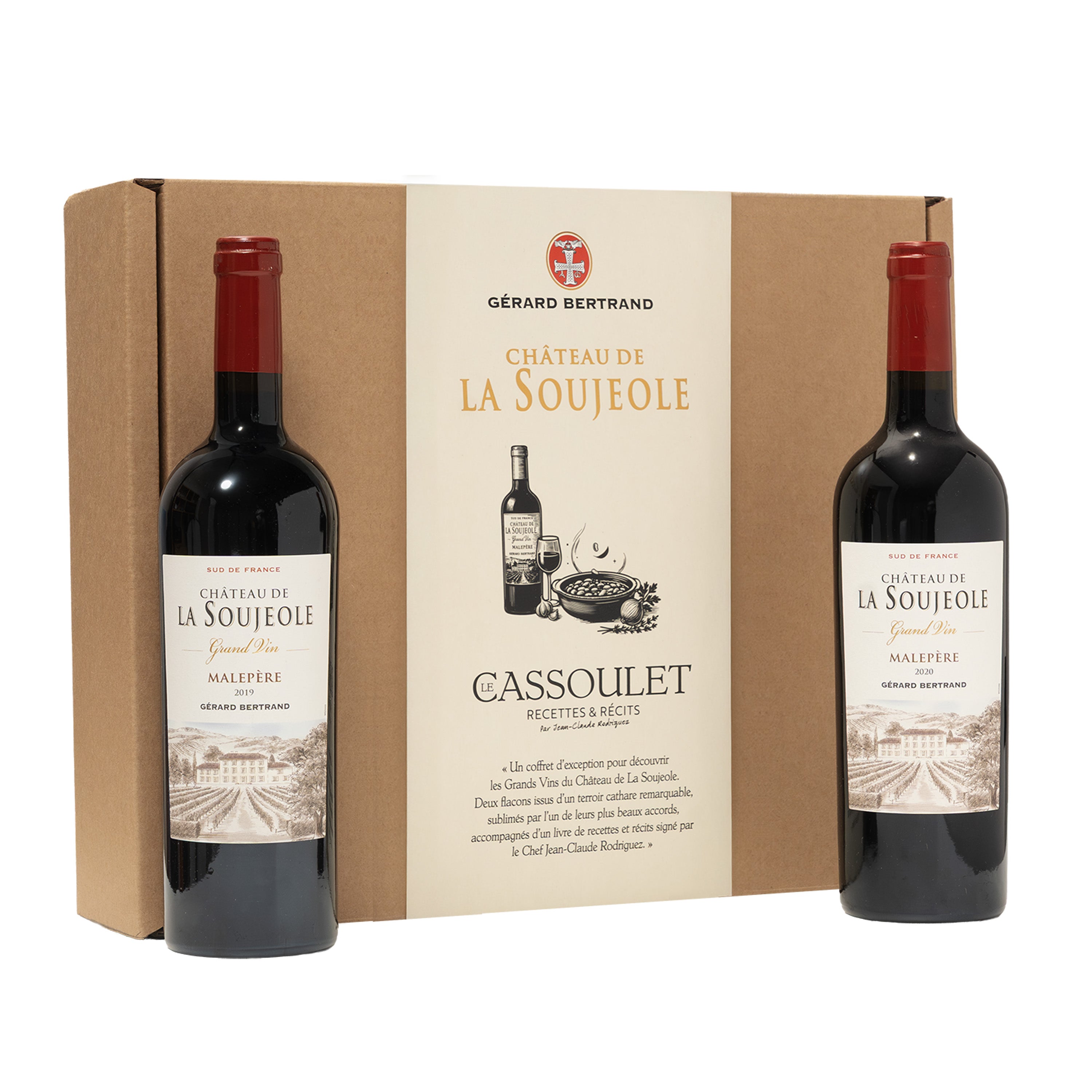 Coffret Cadeau Livre Le Cassoulet Recettes et Récits et Château de la Soujeole Grand Vin rouge - Gérard Bertrand