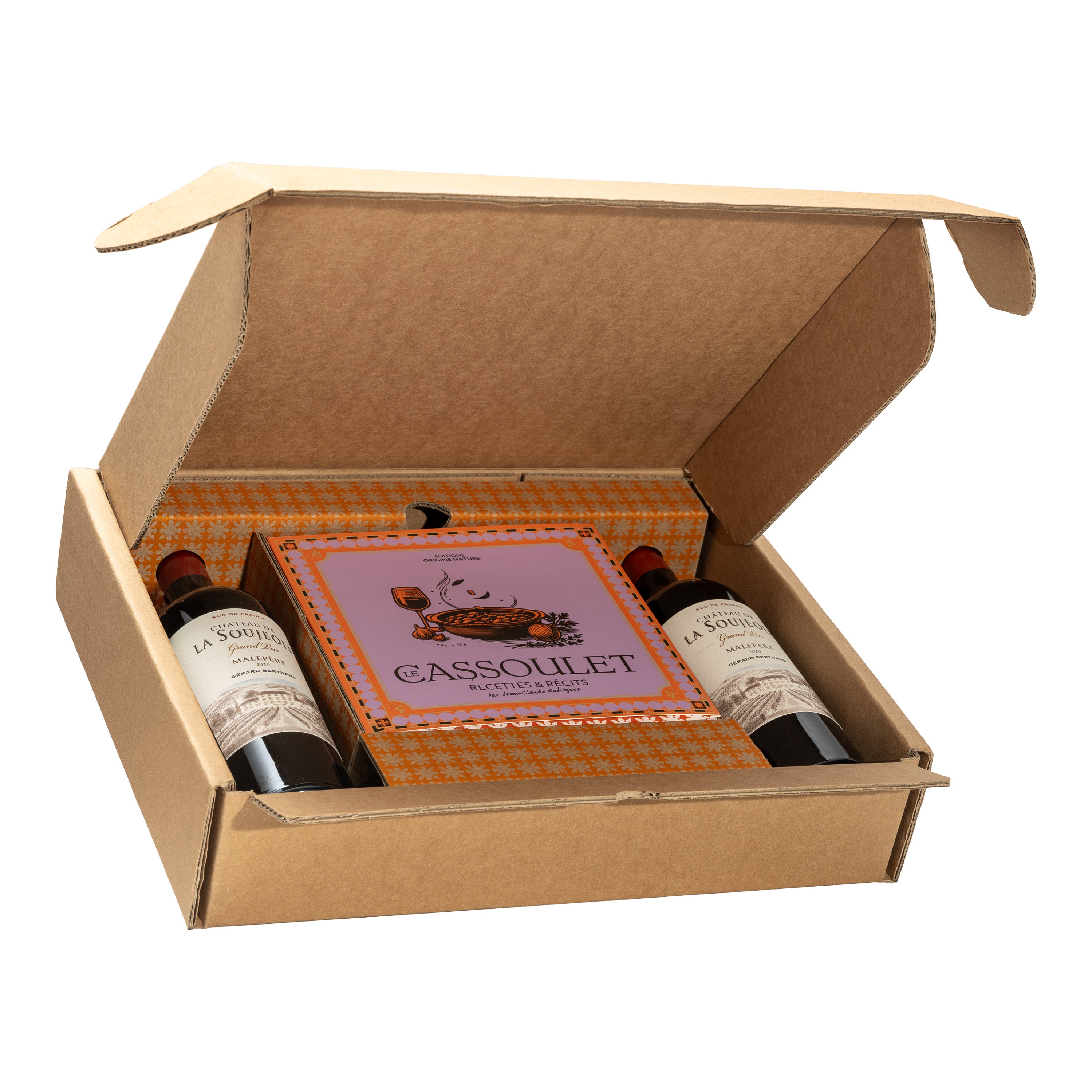 Coffret Cadeau Livre Le Cassoulet Recettes et Récits et Château de la Soujeole Grand Vin rouge - Gérard Bertrand