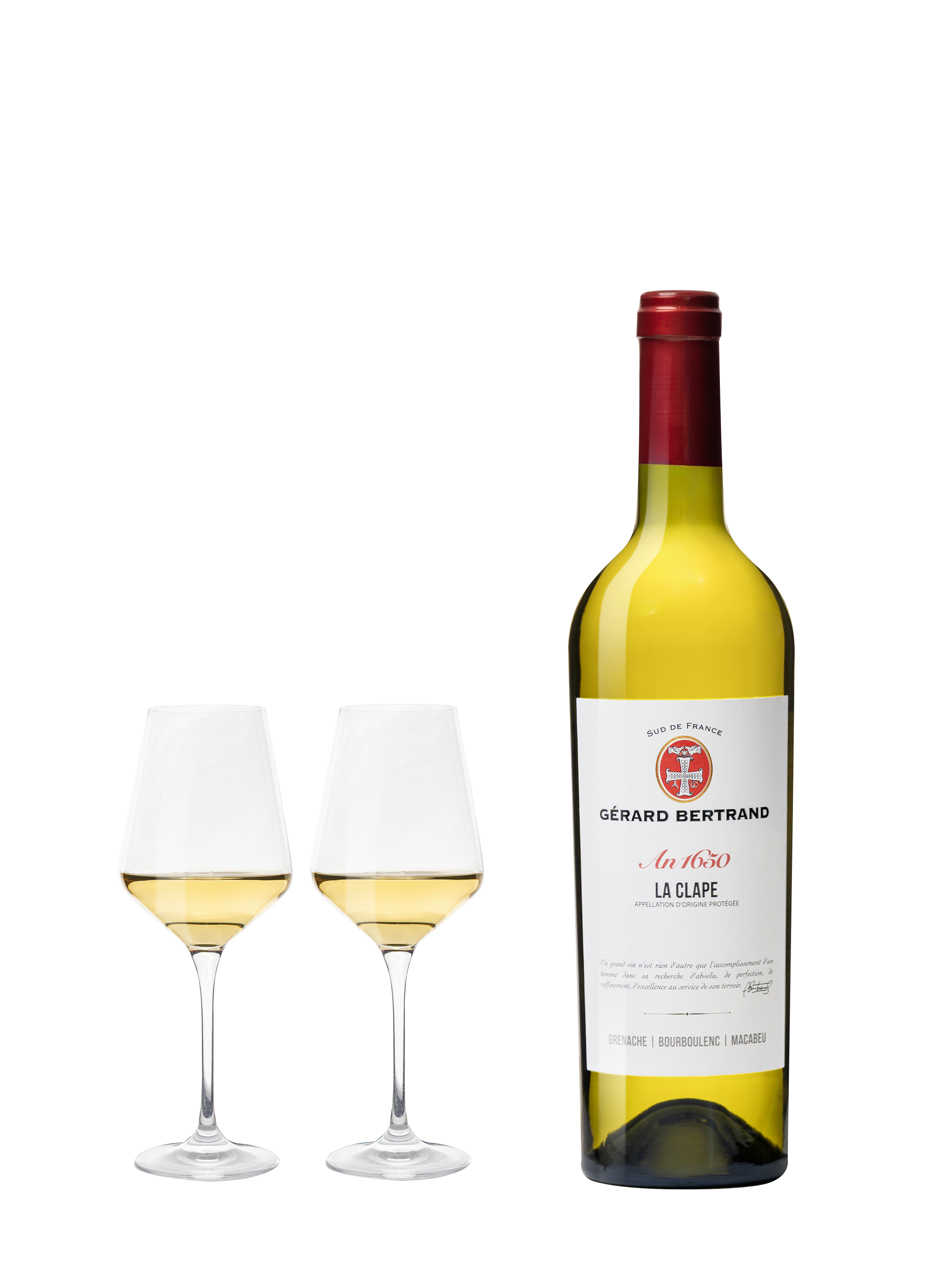 Héritage "An 1650" La Clape vin blanc 2021 Lot 3 bouteilles 75cl - Gérard Bertrand