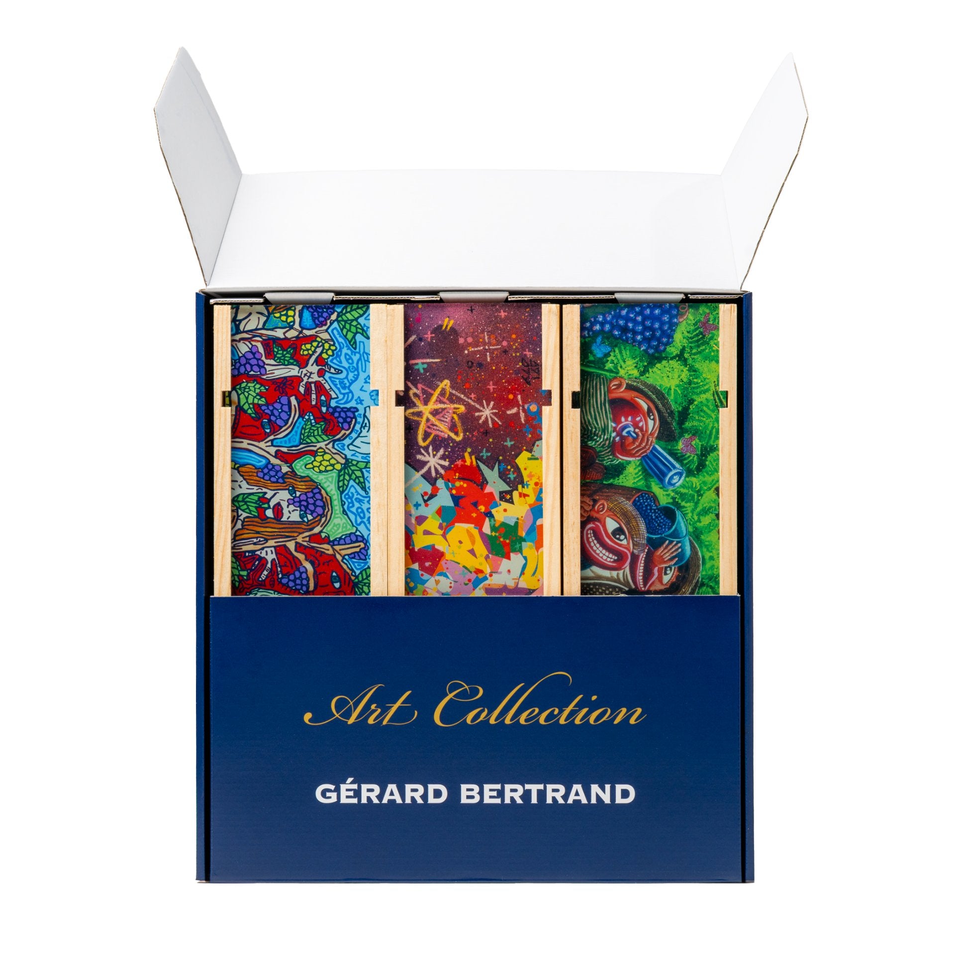 Château l'Hospitalet Grand Vin rouge Coffret Edition Limitée Robert Combas, Herve Di Rosa et Cyril Kongo