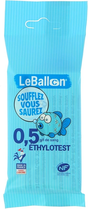 LE BALLON Sachet D'1 éthylotest chimique jetable 0,5G/L - Gérard Bertrand 