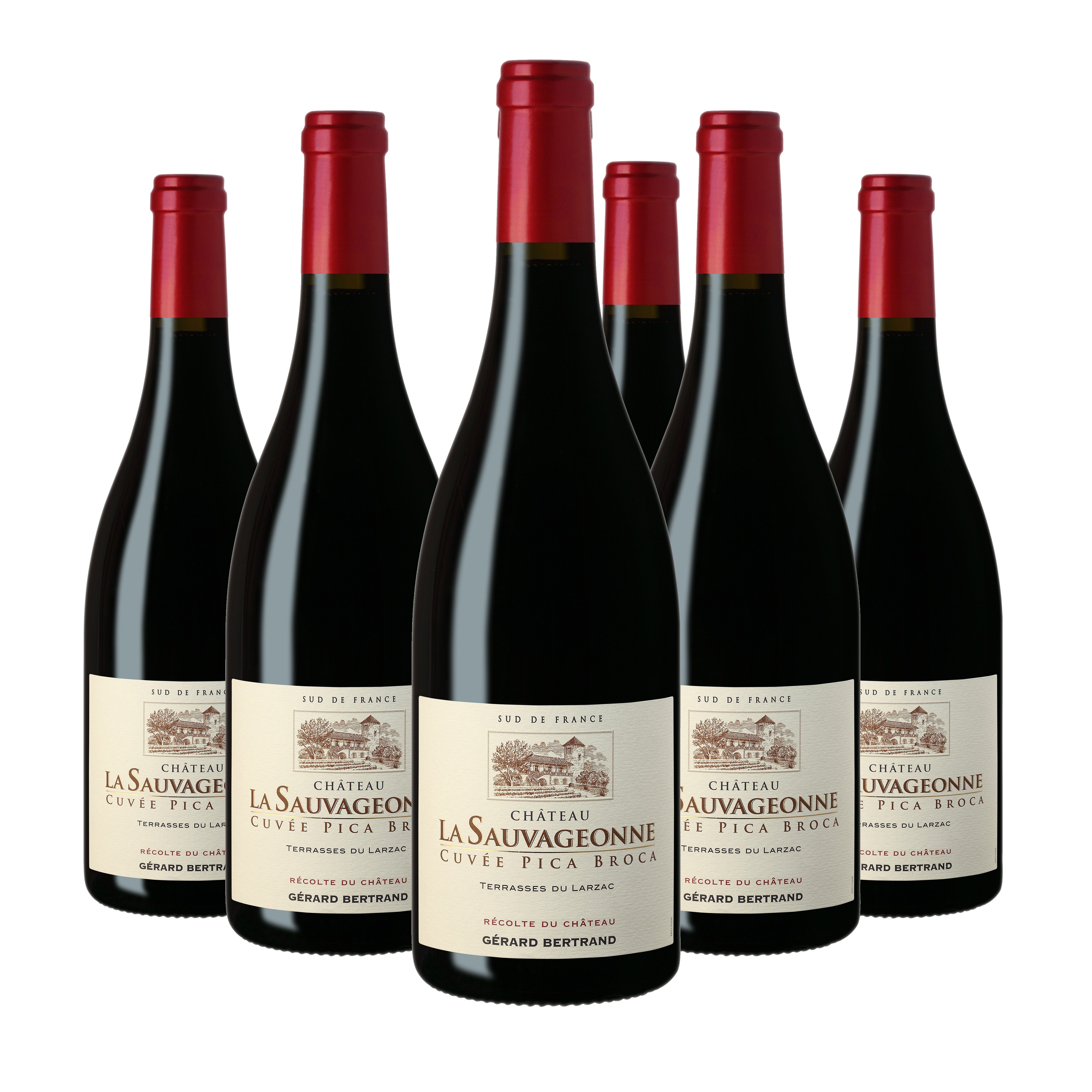 Château la Sauvageonne Pica Broca vin rouge biodynamique 2022 Lot 6 Bouteilles 75cl - Gérard Bertrand 
