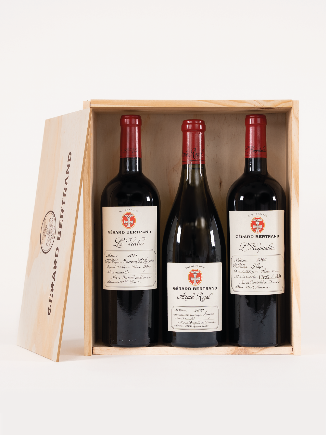 Coffret trois Parcelles - Aigle Royal Pinot Noir, Le Viala et L'Hospitalitas - Gérard Bertrand 