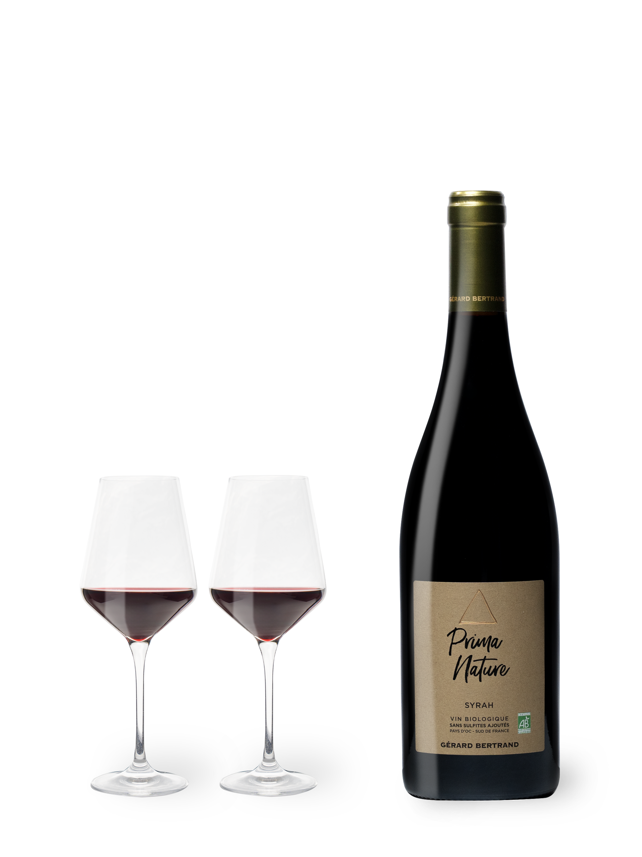 Prima Nature Syrah vin rouge bio vegan sans sulfites ajoutés 2024 75cl - Gérard Bertrand 