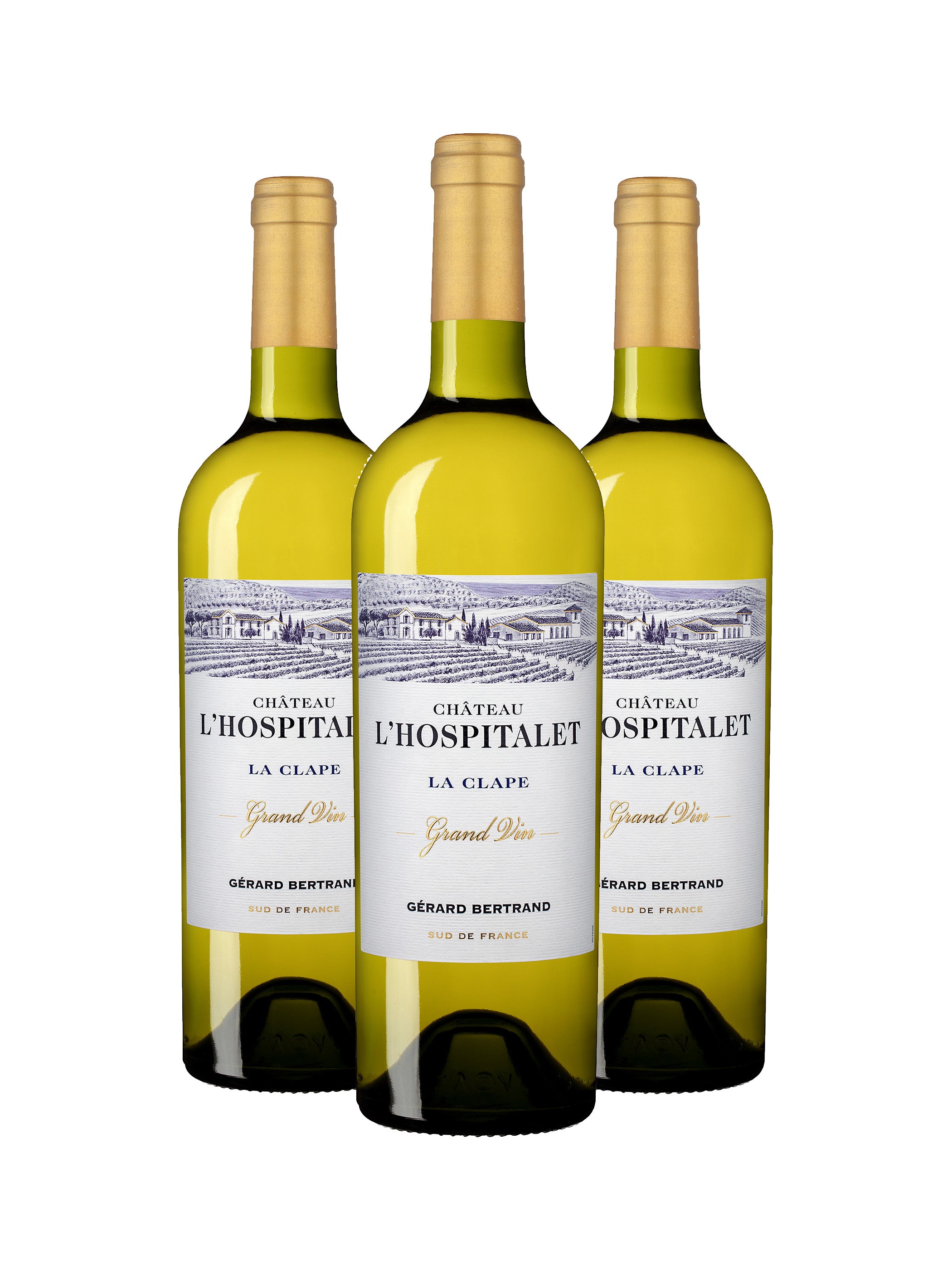 Château L'Hospitalet Grand Vin Blanc 2022 La Clape Lot 3 bouteilles 75cl - Gérard Bertrand 