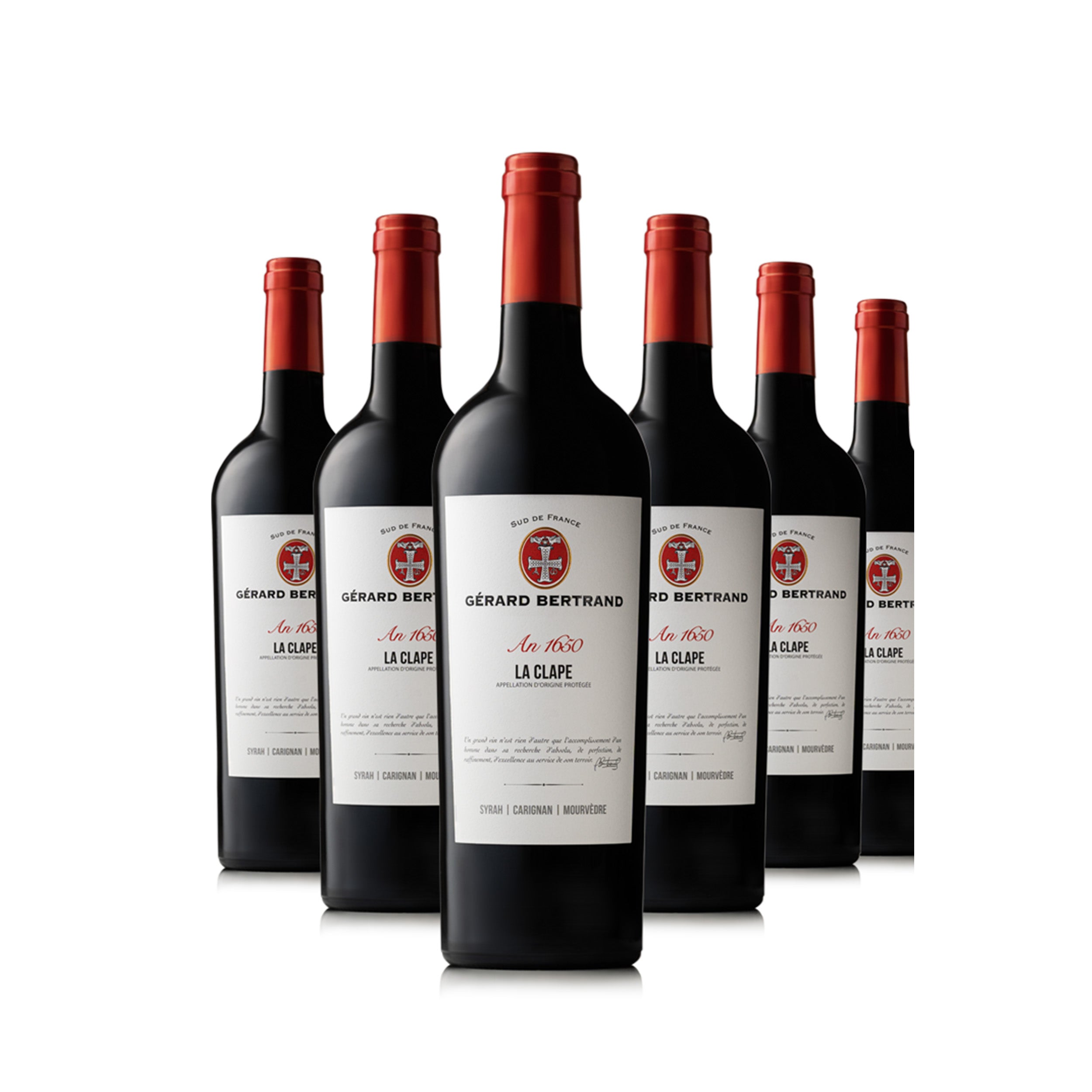Héritage "An 1650" rouge La Clape 2022 Lot 6 Bouteilles 75cl - Gérard Bertrand 