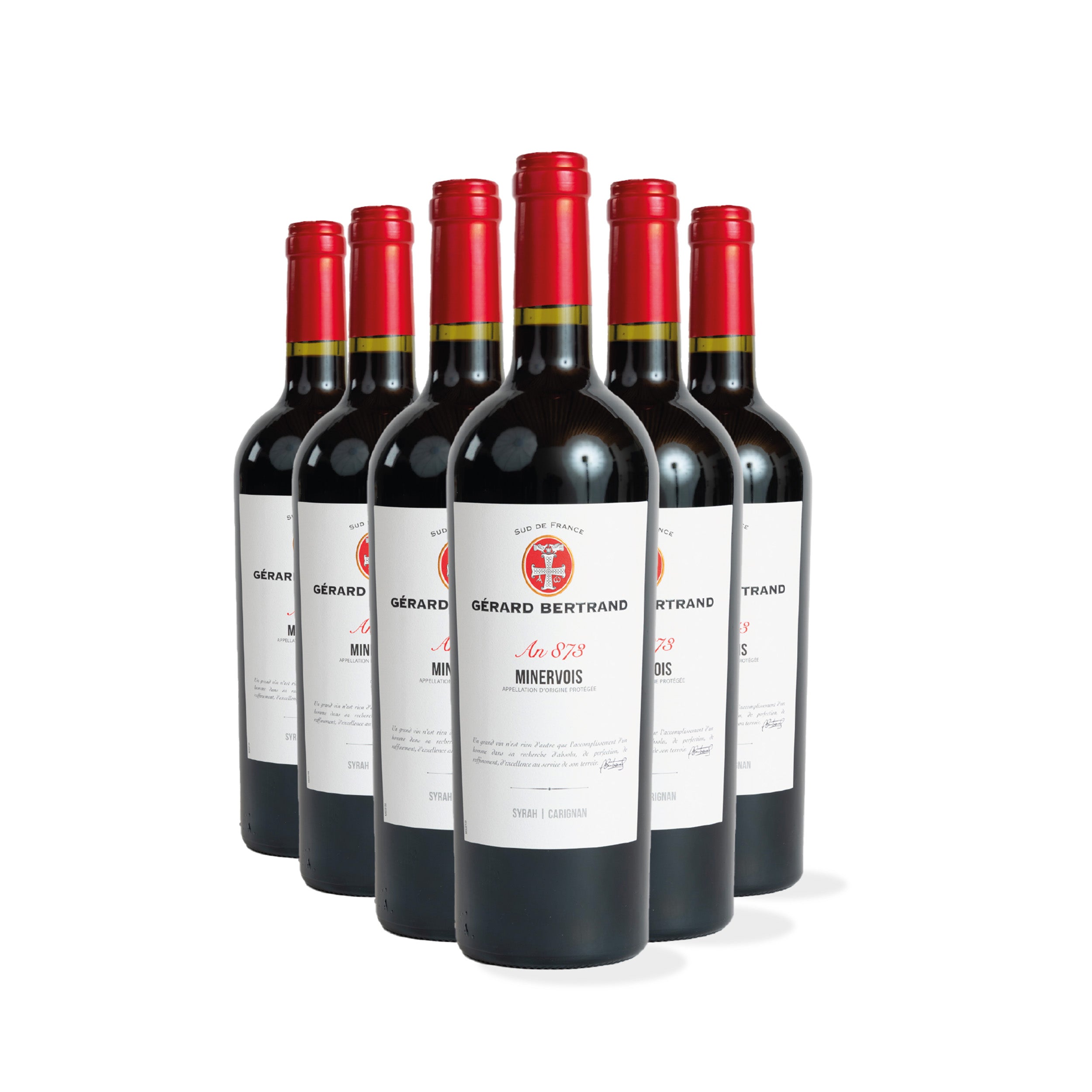 Héritage "An 873" rouge Minervois 2022 Lot 6 Bouteilles 75cl - Gérard Bertrand 
