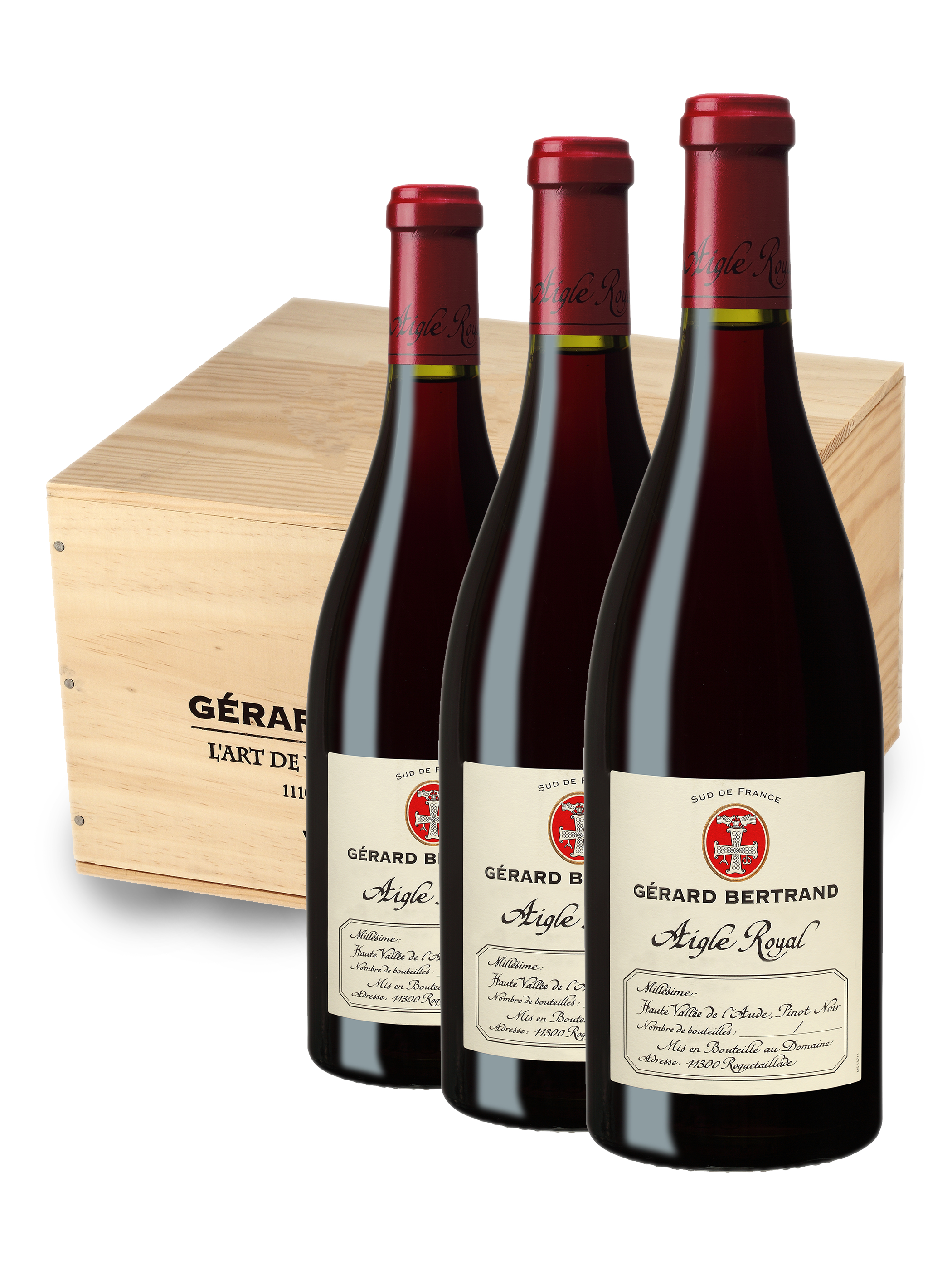Aigle Royal Pinot Noir 2021 Caisse bois 6 Bouteilles 75cl - Gérard Bertrand 