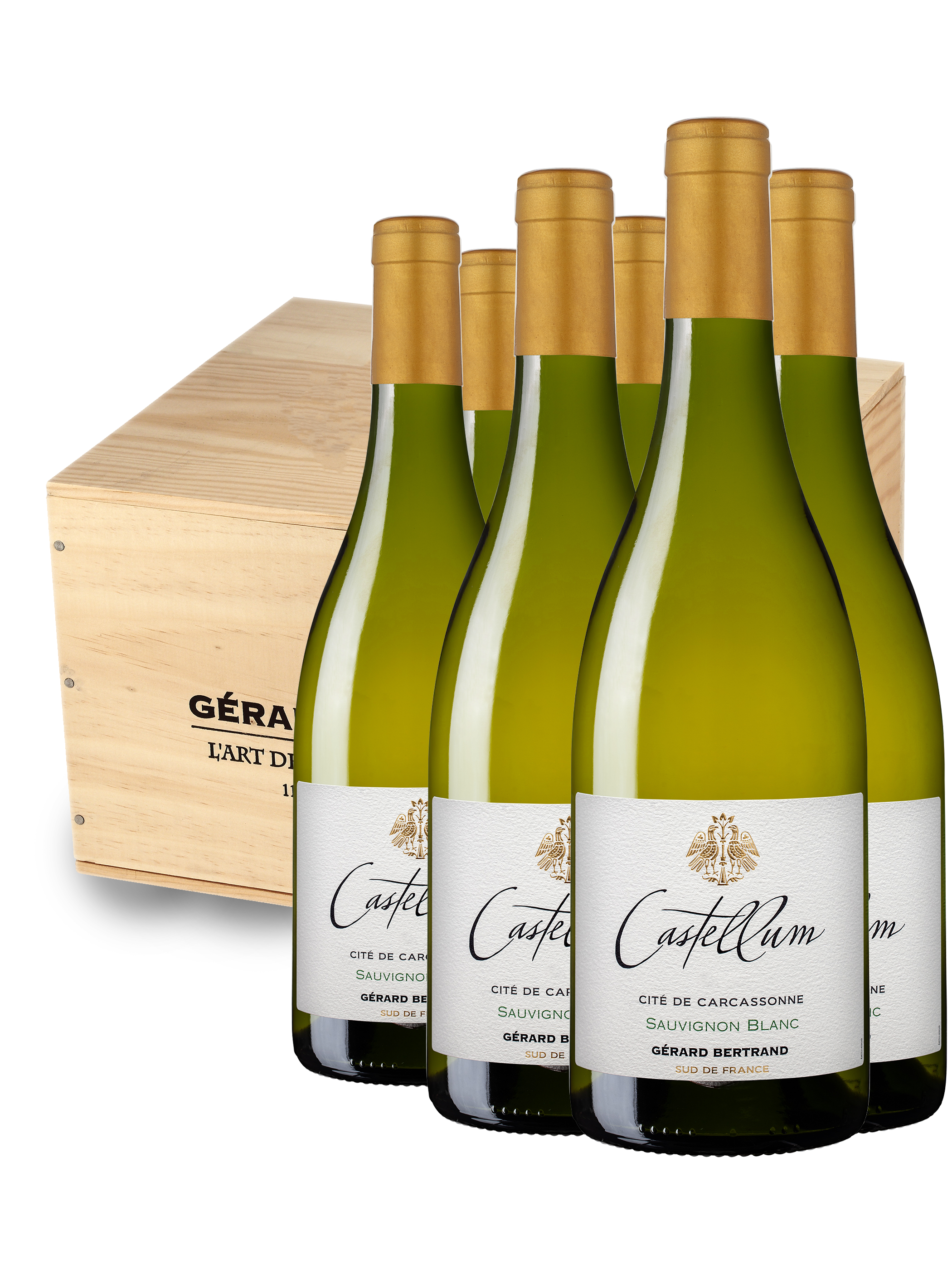 Castellum Sauvignon Blanc 2023 75cl Caisse Bois 6 Bouteilles - Gérard Bertrand 