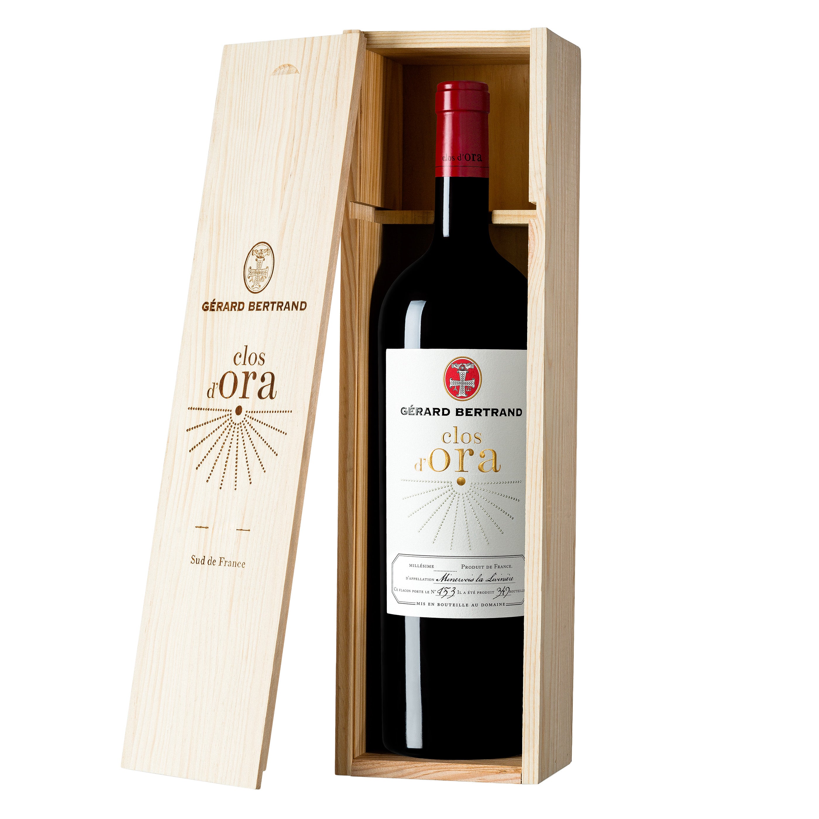 Clos d'Ora 2021 Jeroboam 3L Coffret Bois vin rouge iconique - Gérard Bertrand 