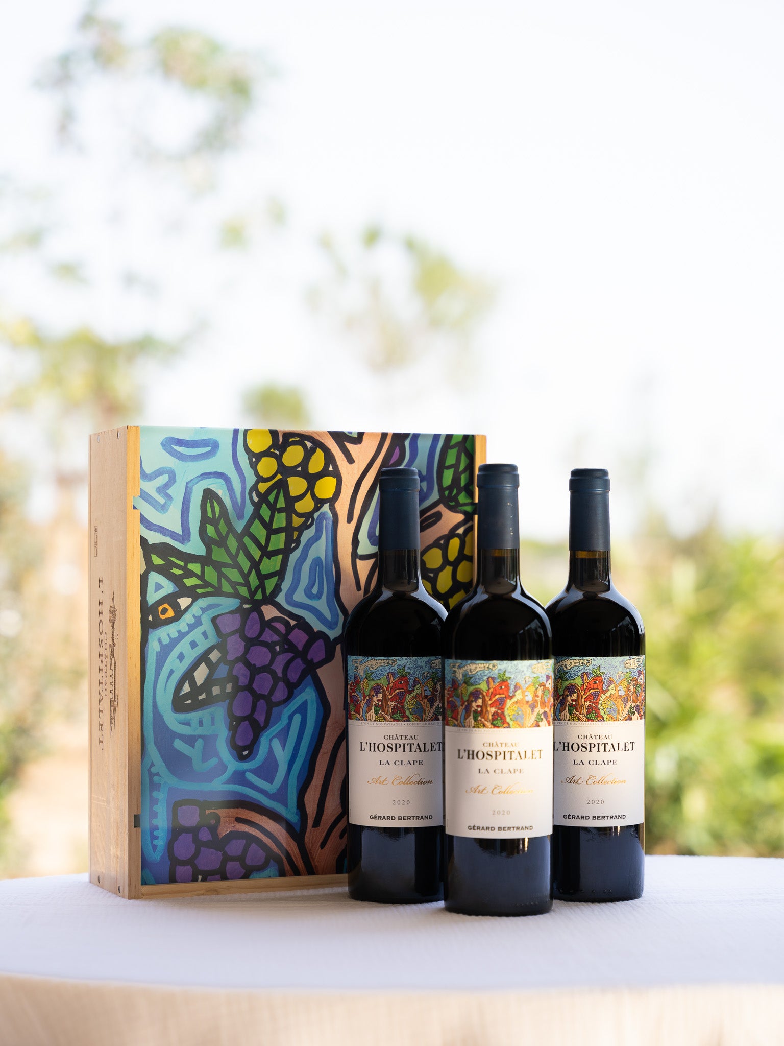 CHÂTEAU L’HOSPITALET ART COLLECTION Coffret 3x75cl 2020 -  « LE VIN DE NOS PAYSAGES » ROBERT COMBAS - Gérard Bertrand 