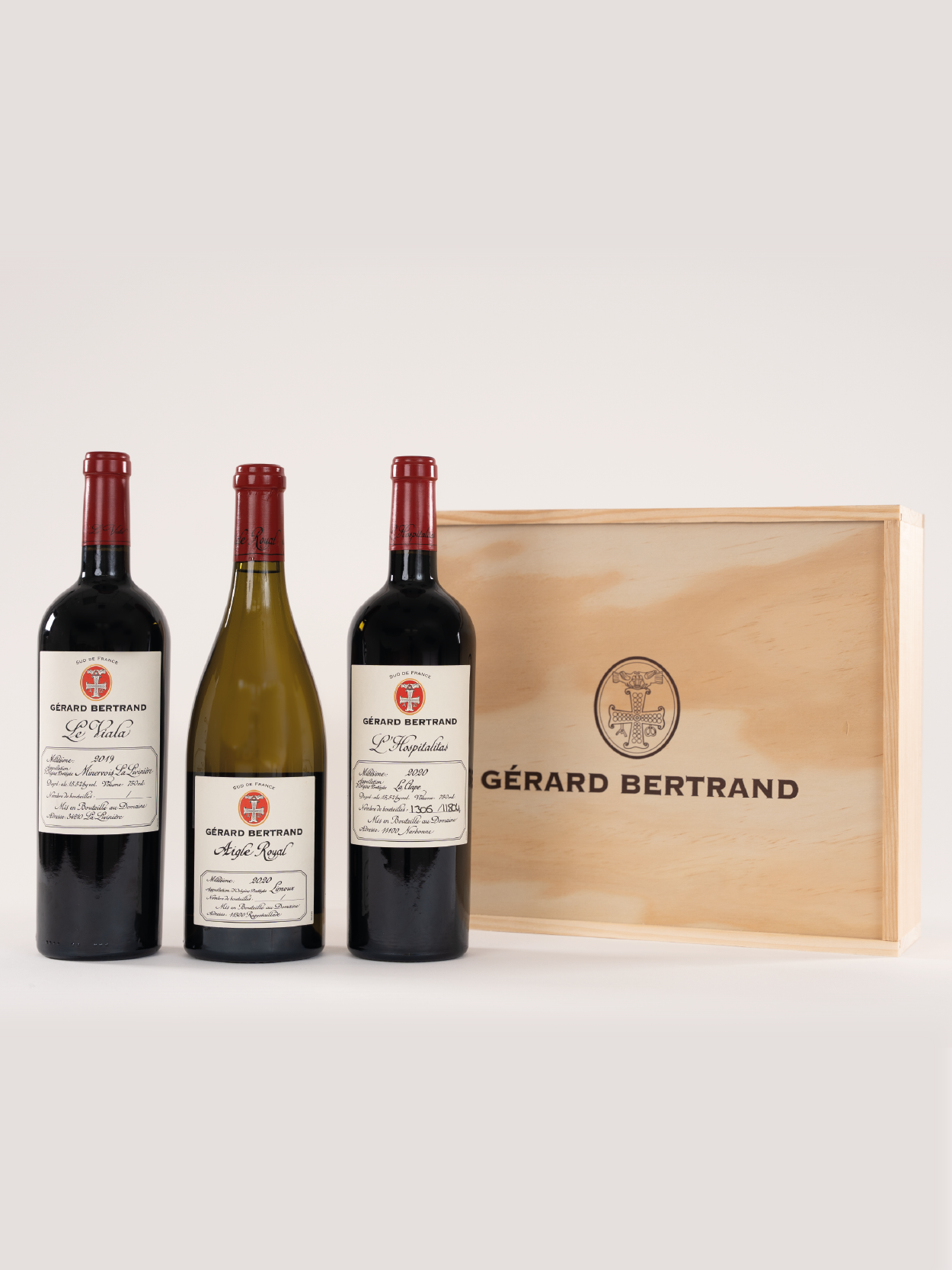 Coffret trois Parcelles - Aigle Royal Pinot Noir, Le Viala et L'Hospitalitas - Gérard Bertrand 
