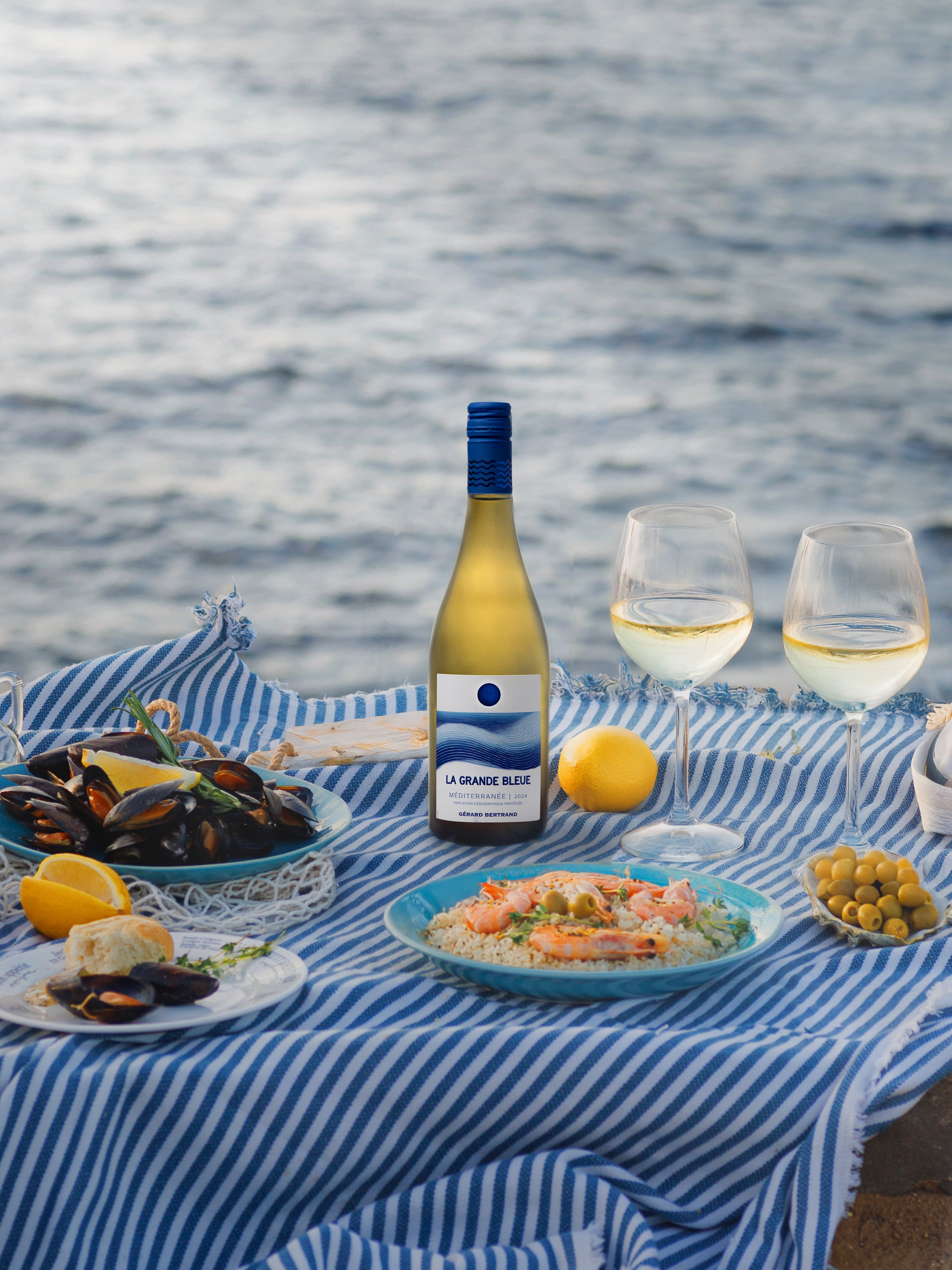 La Grande Bleue 2024 vin blanc bio Offre Spéciale 12 Bouteilles 75cl et Magnum Offert - Gérard Bertrand 