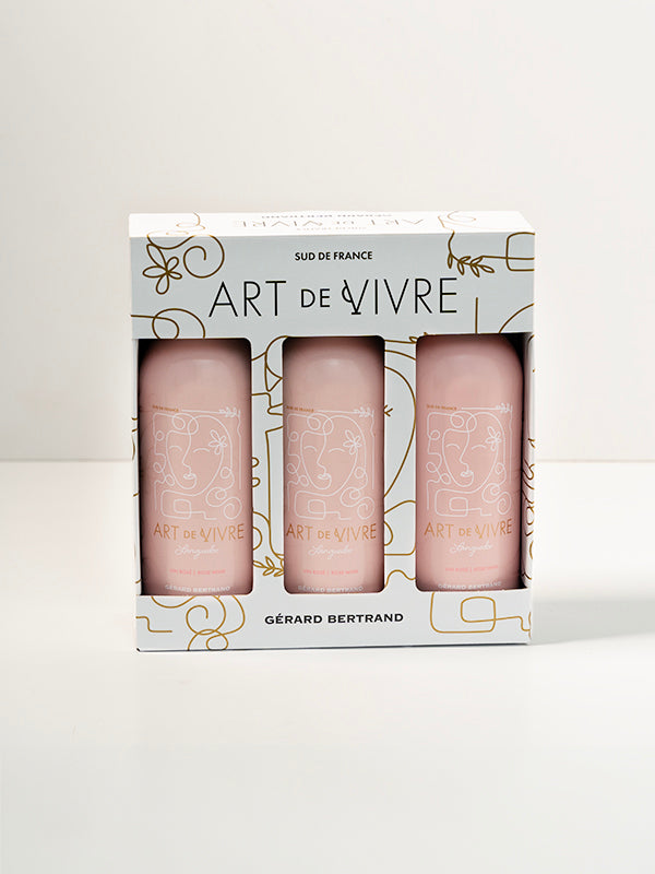 Art de Vivre vin rosé AOP Languedoc 75cl 2024 3 bouteilles et son coffret - Gérard Bertrand 