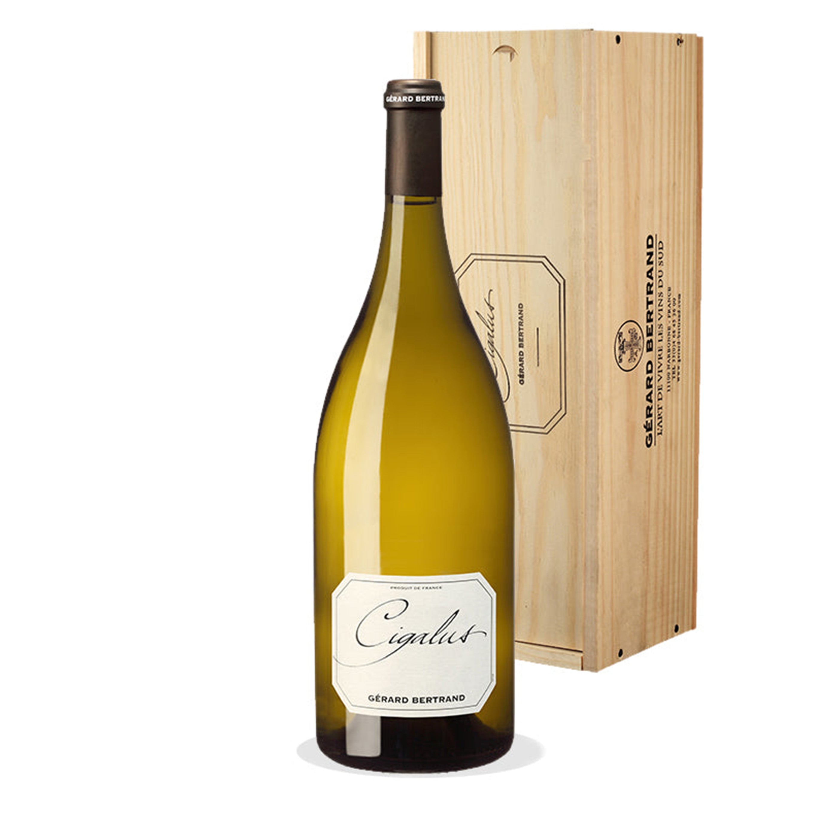 Cigalus Blanc 2020 Magnum avec caisse bois - Gérard Bertrand 