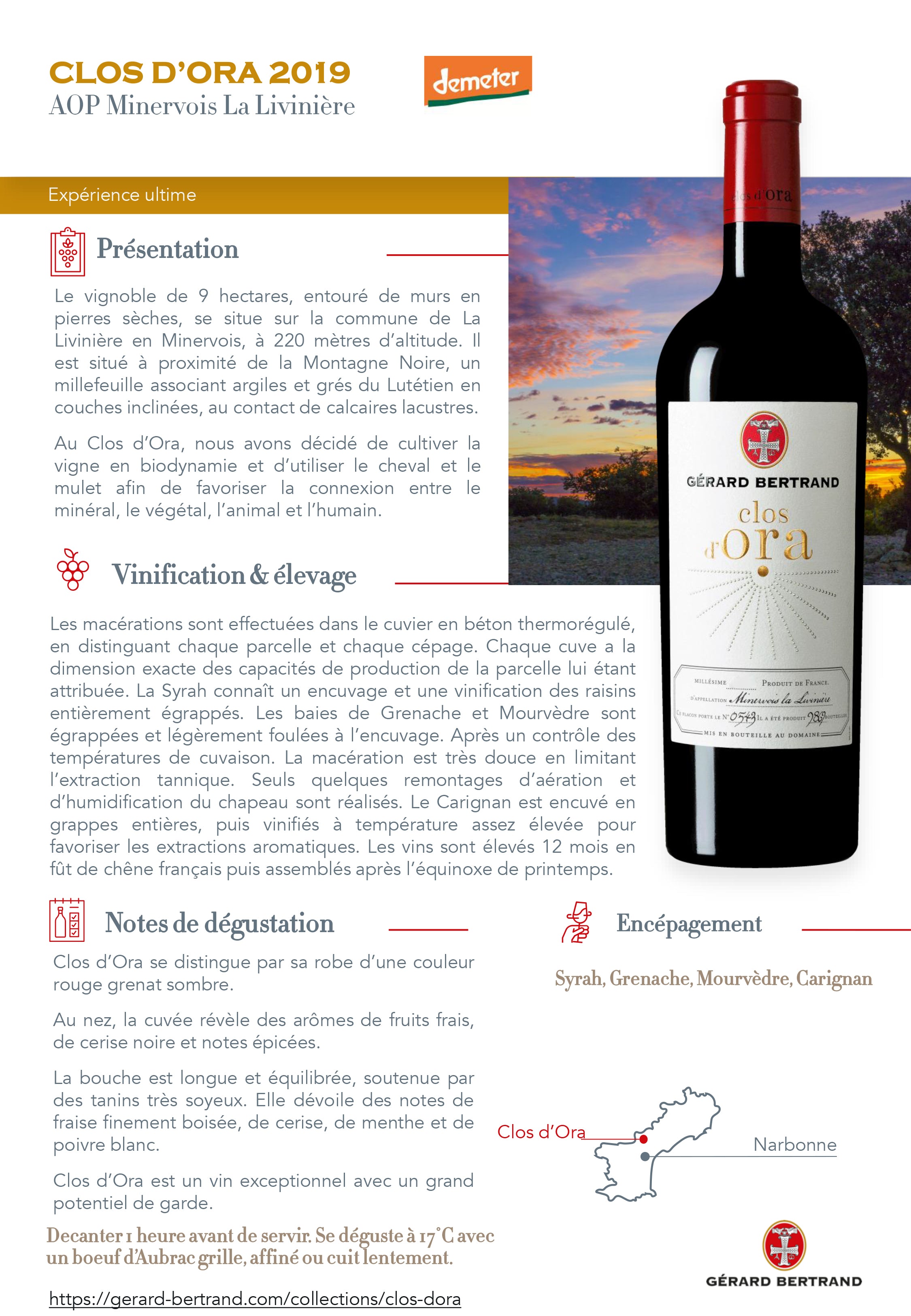 Clos d'Ora 2019 Coffret Bois 6 Bouteilles 75cl - Gérard Bertrand 