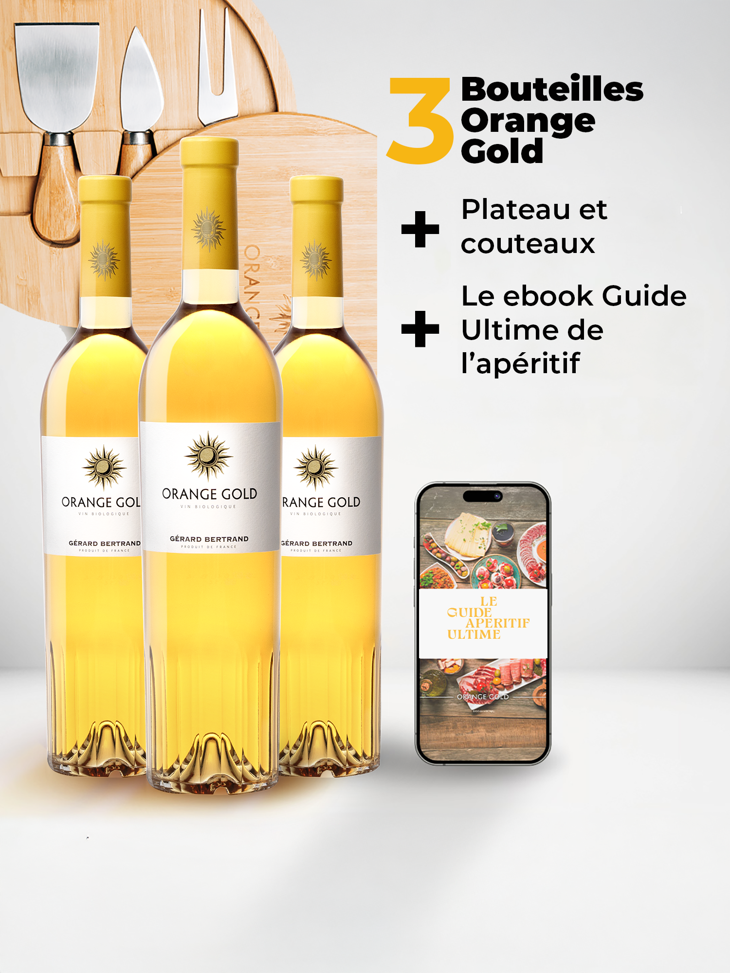 Plateau de fromage et Orange Gold - Gérard Bertrand 