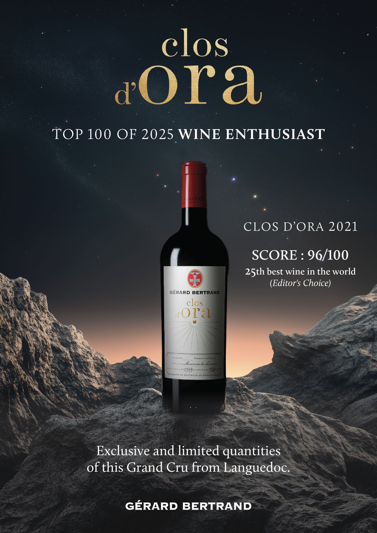 Clos d’Ora 2021 dans le Top 100 du Wine Enthusiast