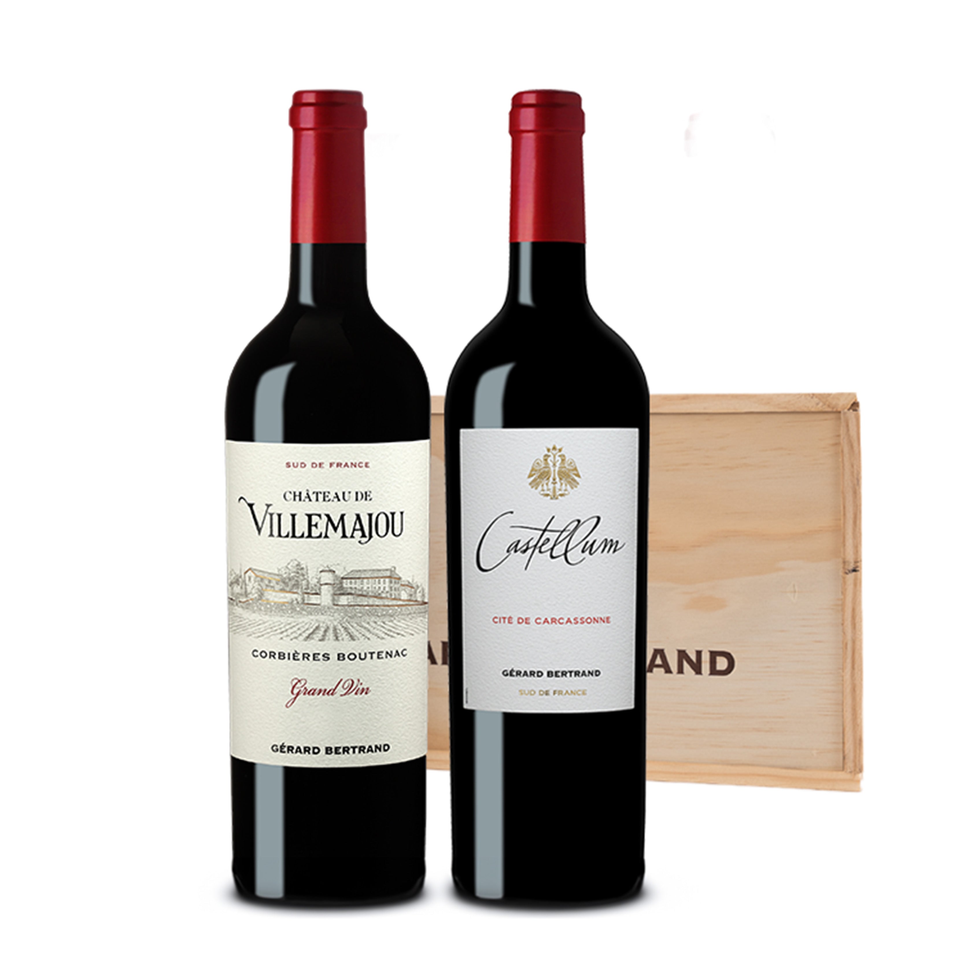 Coffret Château de Villemajou Grand Vin rouge et Castellum